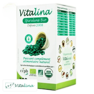 Vitalina Organic and Natural Spirulina – 200 Tablets
